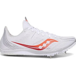 Saucony Endorphin 3 Sz 11 White Viz Red Track Running Shoes Spikes J12-3